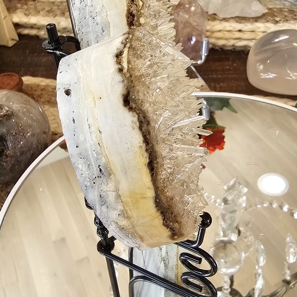 Gorgeous Large Quartz Heart With Sparkly Quartz Needles 5" X 4" With Stand - Picture 10 of 16